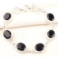 Bracciale con gioielli fatti a mano in argento sterling 925 con pietre...