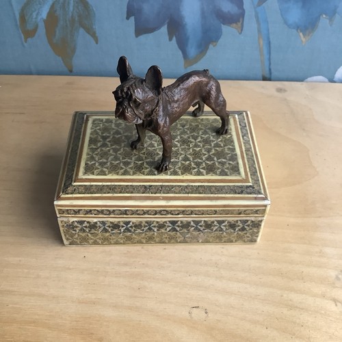 Bronze french bulldog figure - french,