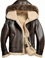 Giubbotto Uomo Aviatore Vero Shearling Flying Bomber Pelle di Pecora Originale
