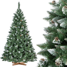 Albero Di Natale Artificiale  220Cm Pino Naturale Con Supporto in Legno | Abete 