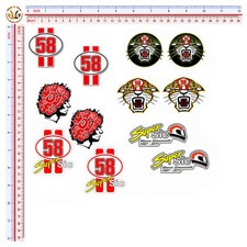 Marco simoncelli sticker adesivi auto moto casco helmet tuning print pvc 12 pz.