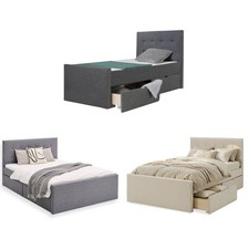 Letto imbottito tessuto con