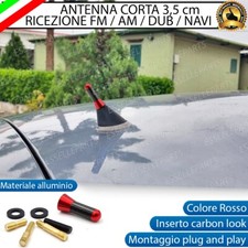 ANTENNA CORTA 3,5 CM ROSSO FINITURA CARBONIO PER VOLKSWAGEN GOLF 4