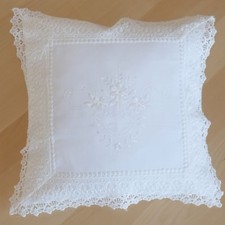 Fodera cuscino pizzo macramè bianco ricamato casa di campagna 40x40 cuscino macramè tipo 525