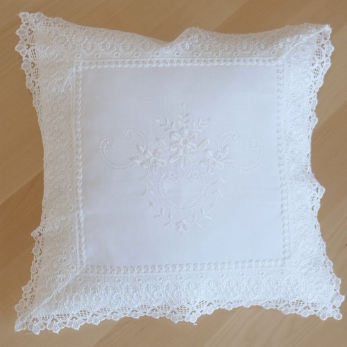 Fodera cuscino pizzo - , macramè