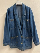 80s Fendi Giacca di jeans doppiopetto vintage Tg. I 42 (M) Made in Italy, blu