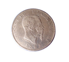 5 Lire 1862 N Regno d'Italia