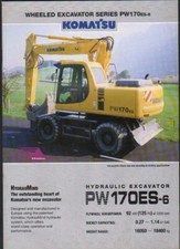 Komatsu "PW170ES-6" Escavatore Idraulico Ruote Brochure Foglio