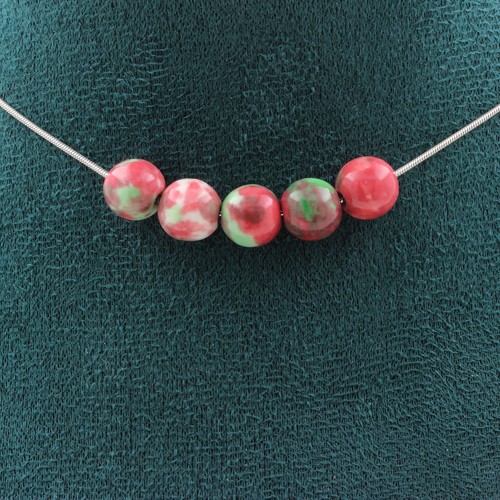 Collana perle diaspro verde - collana,