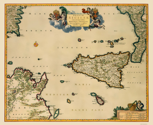 Mappa storica sicilia - mappa,