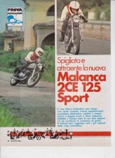 advertising  TEST MOTO MALANCA 2CE 125 SPORT  1976 MOTOITALIANE MOTOSPORT EPOCA