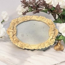 Cornice angeli cherubino vintage anni 80 nucleo nonna forma ovale fiori free standing