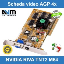 Scheda video AGP 4x NVIDIA RIVA TNT2 M64 32MB SDR VGA ASUS Gigabyte Sparkle MSI