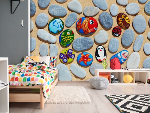Painted stone n839 - 3d,