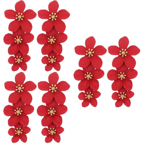 Paia orecchini fiore rosso - paia,