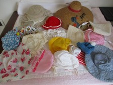 LOTTO CAPPELLO BAMBOLA VINTAGE ABBIGLIAMENTO straw hat paglia cuffietta