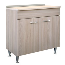 MOBILE BASE CUCINA TINELLO COTTURA 2 ANTE 80 CM TOP ALZATINA PIEDINI OLMO BASIC