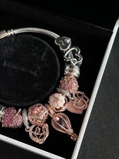 bracciale Pandora composto originale con scatola con charm originali in oro rosa