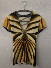 Roberto Cavalli 2008 Camicia Sole Top Serpente Donna Taglia Media Made In Italy