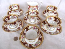 Servizio 6 tazzine + 6 piattini + bricco bone China Royal Albert Lady Hamilton