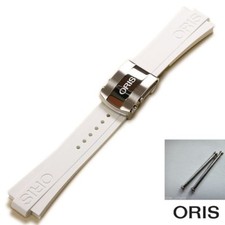 Bracciale originale Oris 733 7653 Aquis data Ø 43 mm cinturino gomma bianco 42631