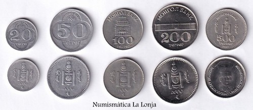 Mongolia set coins 50 - 50, 100