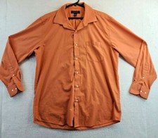 Camicia Bergamo New York arancione leggera manica lunga con bottoni uomo 16 large