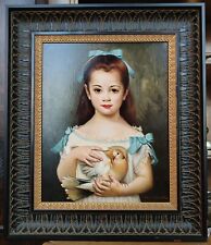 Dipinto Di Raymond Guix Cherta - Iperrealismo - Bimba Con Colomba