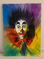 MUSSOLINI ROMANO olio su tela 50x70 PAGLIACCIO - CLOWN certificato FIAR