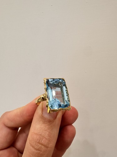 Anello topazio in oro - 14,