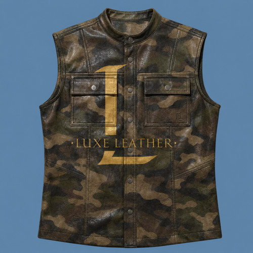 Gilet uomo pelle mimetica - , in