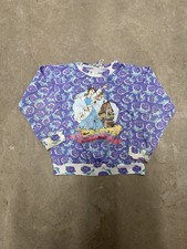Felpa VINTAGE Disney La Bella e la Bestia 10/12 Viola Tie Dye anni 90