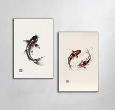 Set 2 Stampe Carpe Koi Stile