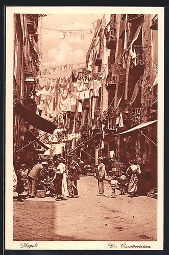 Cartolina napoli via - napoli,,