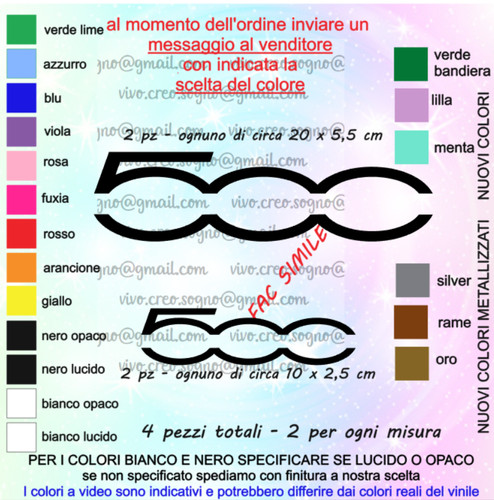 Adesivi fiat 500 logo - 4,