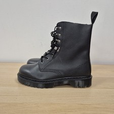 Dr Martens ParaBoot Paracadutista Ciottoli Pelle Mono Nero Stivali Grossi UK 12
