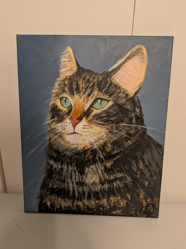 Unframed original cat portrait - original,