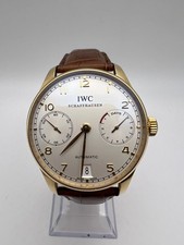 IWC Portugieser 42,3 mm 7 giorni potenza oro rosa 18 carati quadrante argento IW500101 scatola documenti