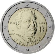 2 Euro Italia Commemorativo G. Pascoli 2012