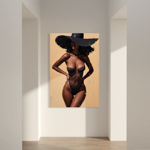 Elegante arte donna nera moda - arte, nera,