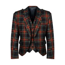 Giacca tartan Stewart nera