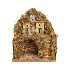 PRESEPE ARTIGIANALE NAPOLETANO NATALIZIO PAESAGGISTICO CON LED DIPINTO A MANO