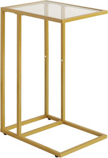 Tavolini Bassi, Tavolino a Forma Di C, Tavolino Laterale Da Divano in Vetro Temp