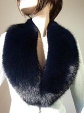 Pelliccia Sciarpa Volpe Blu Colletto Stola Cappotto di Carico Giacca Cape Marino