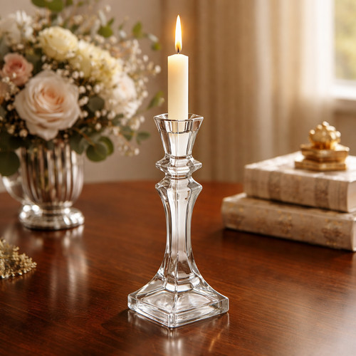 Candelabro vetro 8 25cm - candelabro, in
