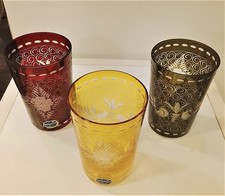 BOHEMIA GLASS, 3 bicchieri
