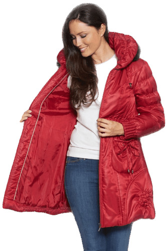 Cappotto trapuntato rosso - cappotto, con