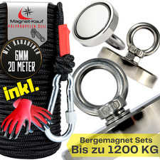 Set magnete da montagna con corda pesca magnetica da 50Kg a 600Kg forte magnete ad occhiello al neodimio 