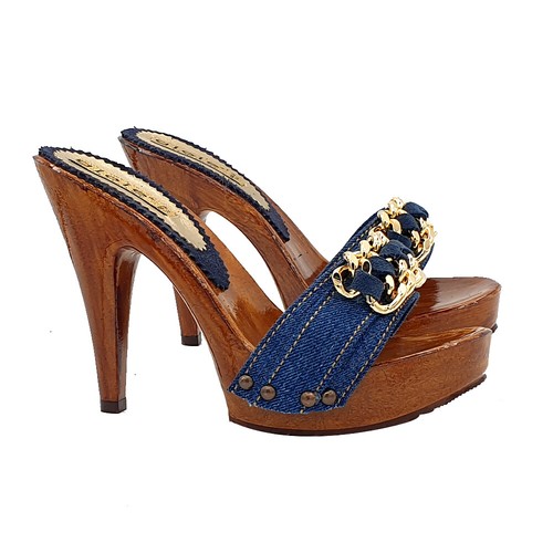 Zoccoli denim blu - denim,