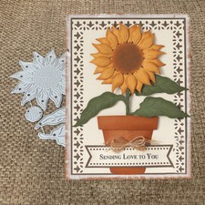 Stampi da taglio metallo fiore sole stencil fai da te album scrapbooking carta carta artigianato
